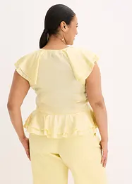 Blouse brillante à volants, bonprix