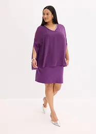 Robe en crêpe avec finition strass, bonprix