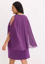 Robe en crêpe avec finition strass, bonprix