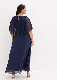 Robe longue en crêpe avec broderies florales, bonprix