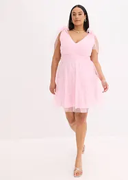 Robe courte avec tulle et nœuds, bonprix