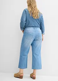 Jean droit taille mi-haute et élastiquée, raccourci, bonprix