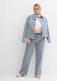 Jean droit rayé, taille haute, loose, bonprix
