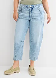 Jean barrel taille mi-haute peu extensible, cropped, bonprix