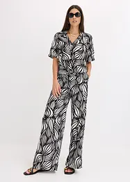 Chemisier manches courtes aspect lin, bonprix