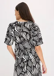 Chemisier manches courtes aspect lin, bonprix