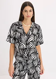 Chemisier manches courtes aspect lin, bonprix