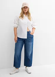 Jean baggy, taille mi-haute, doux, raccourci, bonprix