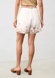 Short 100% lin à imprimé floral, bonprix