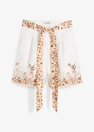 Short 100% lin à imprimé floral, bonprix