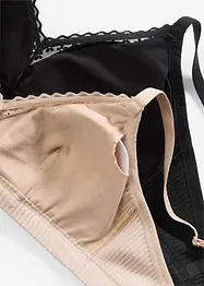 Lot de 2 soutiens-gorge bralette coton rembourrés sans armatures, bonprix