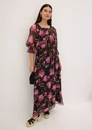 Robe longue en crêpe, bonprix