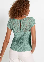 Blouse manches courtes en dentelle cordée, bonprix