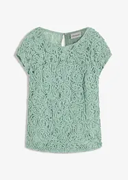 Blouse manches courtes en dentelle cordée, bonprix