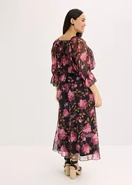 Robe longue en crêpe, bonprix