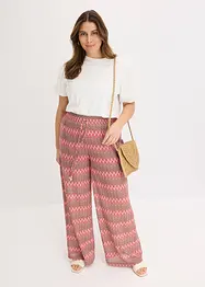 Pantalon large en jersey aspect crochet, bonprix