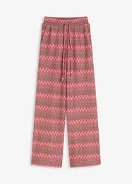 Pantalon large en jersey aspect crochet, bonprix