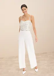 Combinaison de mariée en crêpe texturé avec perles brodées, bonprix
