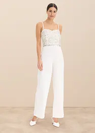 Combinaison de mariée en crêpe texturé avec perles brodées, bonprix