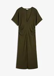 Robe en jersey côtelé, froncée sur le côté, bonprix