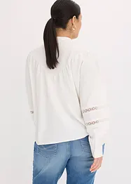 Chemisier avec lin et empiècements en crochet, bonprix