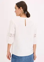 Blouse manches courtes contenant du lin, bonprix