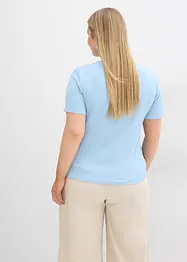 T-shirt texturé et boutonné, bonprix