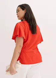 T-shirt en jersey crêpe avec smocks, bonprix