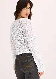 Gilet en maille aspect crochet, bonprix