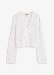 Gilet en maille aspect crochet, bonprix
