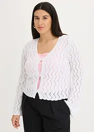 Gilet en maille aspect crochet, bonprix