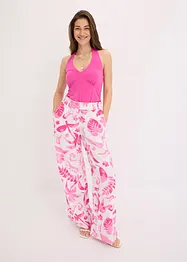 Pantalon large imprimé en viscose texturée, bonprix