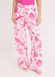 Pantalon large imprimé en viscose texturée, bonprix