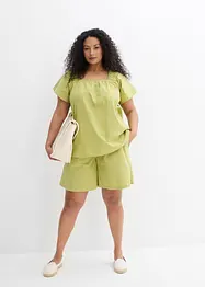 Short taille élastiquée en seersucker coton, bonprix