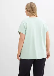 T-shirt plus long derrière en jersey coton épais, bonprix
