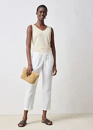 Pantalon taille élastiquée 100 % lin, bonprix