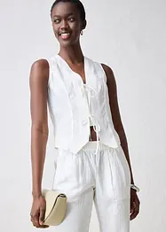 Blouse sans manches 100% lin, bonprix