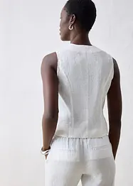 Blouse sans manches 100% lin, bonprix