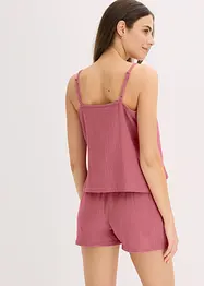 Pyjashort en gaze de coton douce avec top à fines bretelles, bonprix
