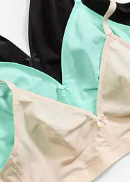 Lot de 3 soutiens-gorge coton sans armatures, bonprix