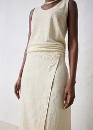 Jupe portefeuille 100 % lin, bonprix