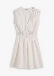 Robe en lin mélangé à finitions effilochées, bonprix