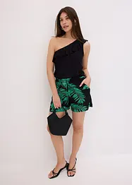 Top asymétrique avec volant en viscose douce et extensible, bonprix