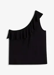Top asymétrique avec volant en viscose douce et extensible, bonprix