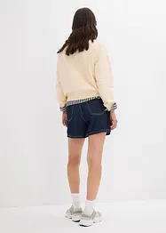 Short en jean taille haute, peu extensible, bonprix
