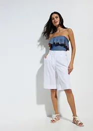 Maillot 1 pièce bandeau, aspect jean, bonprix