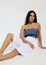 Maillot 1 pièce bandeau, aspect jean, bonprix