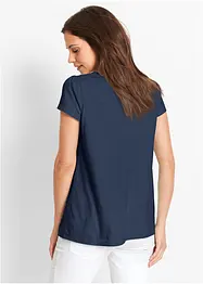T-shirt coton et dentelle, manches courtes, bonprix