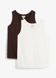 Lot de 2 débardeurs 100% coton, bonprix