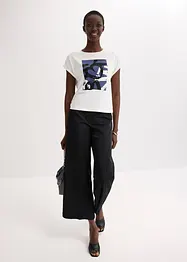 T-shirt en viscose mélangée à strass, bonprix